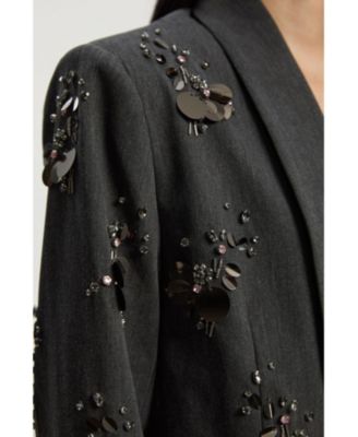 Women's Embellished Single-Breasted Blazer