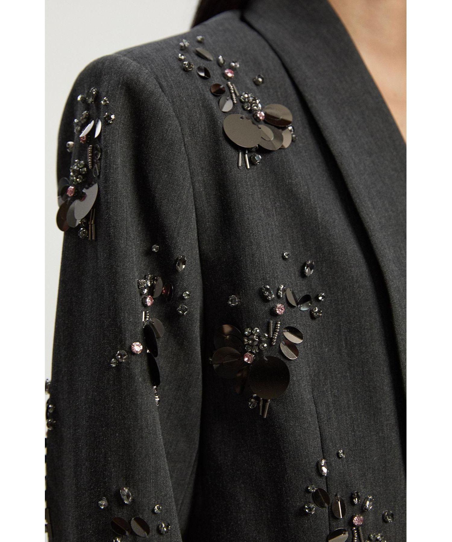 Women's Embellished Single-Breasted Blazer