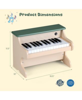 25-Key Kids Wooden Digital Piano Toy with Removable Music Stand, Fun Musical Learning for Kids