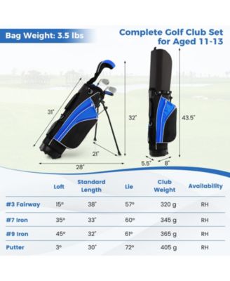5-Piece Portable Junior Golf Club Set, 31", for Kids Ages 11