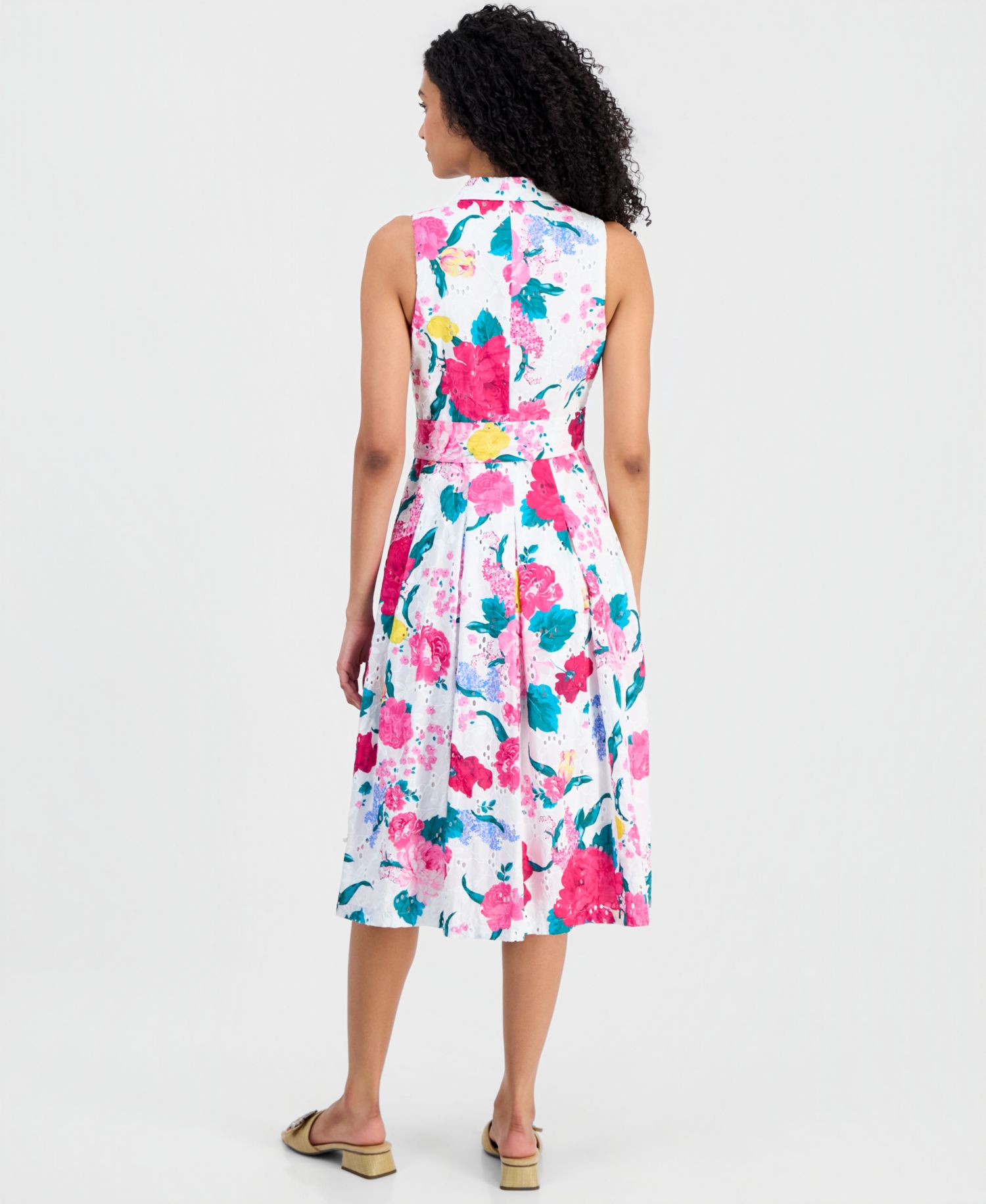 Petite V-Neck Notch Collar Printed Wrap Dress