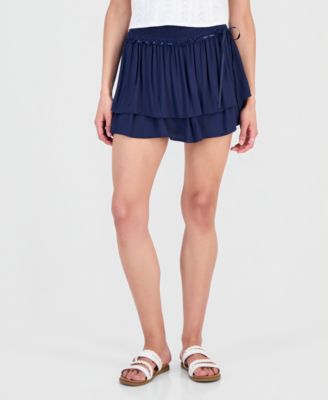 Juniors' Tiered Smocked-Waist Skirt