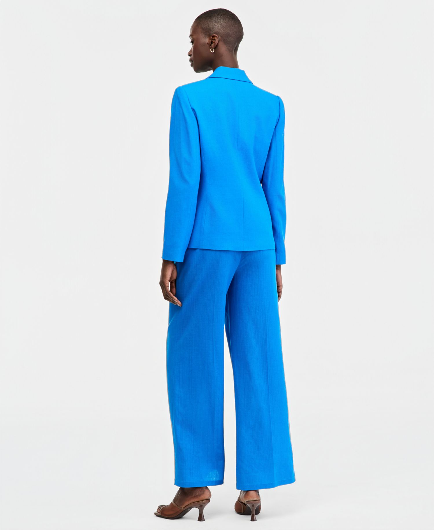 Women's Linen-Blend Single-Button Blazer