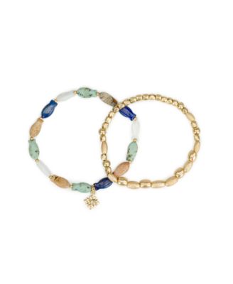 Gold-Tone Plated Fish Bead Stretch Bracelet
