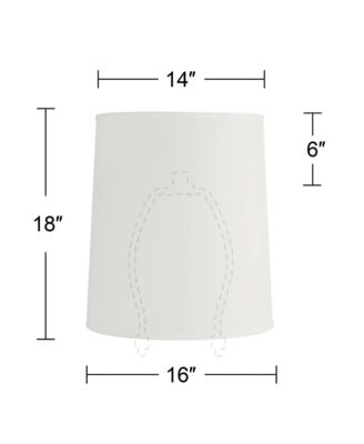 Extra Large Large Drum Lamp Shade Off-White Fabric 14" Top x 16" Bottom x 18" High Spider with Replacement Harp and Finial Fitting