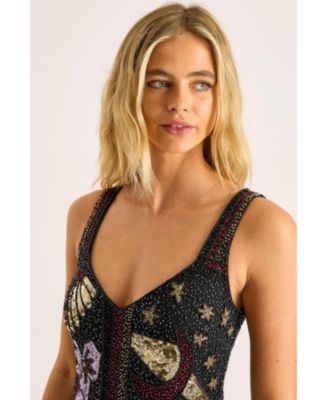 Women's Celestial Beaded Mini Dress
