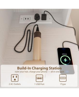 Makeup Vanity Desk with Sliding Mirror, Vanity Dressing Table with Adjustable Lights, Girls Vanity Set with Stool, 4 Compact Vanity Drawers