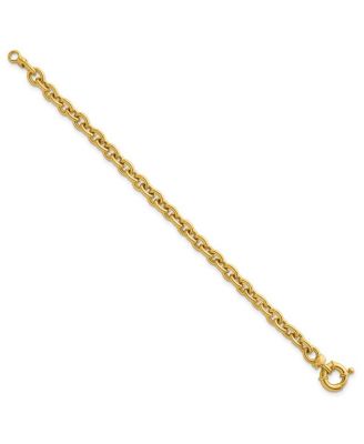 Solid 18k Yellow Gold Italian 7.5 Inch 7mm Large Rolo Link Toggle Bracelet