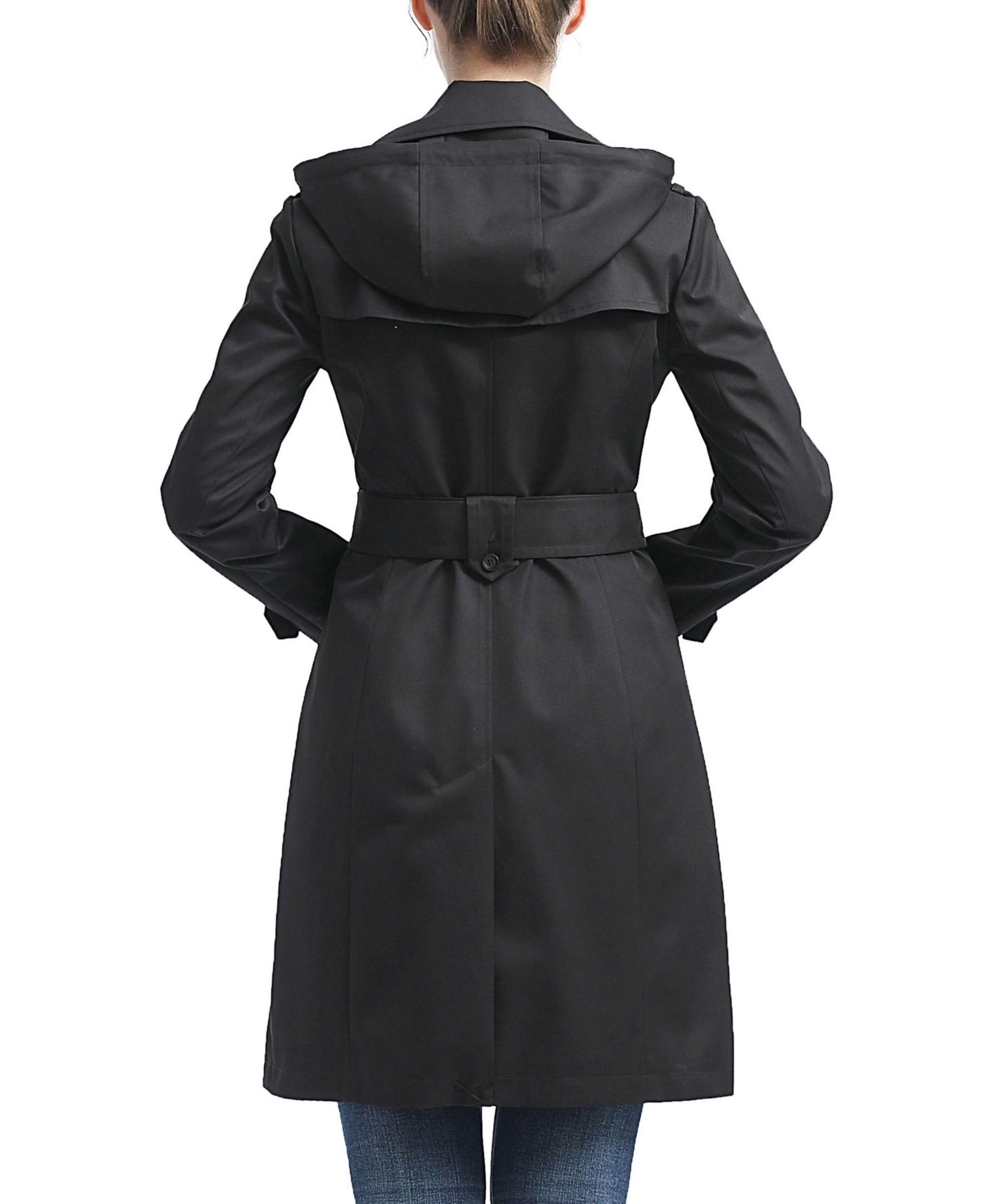 Women's Hooded Water-Resistant Trench Coat