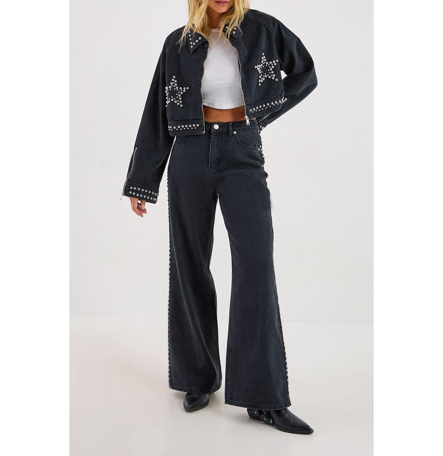 Women's Studded Denim Jacket