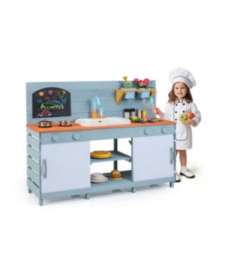 Kids Play Kitchen Set with Stove, Suitable for Boys & Girls Ages 3-8