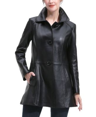 Women's Eloise A-Line Leather Coat