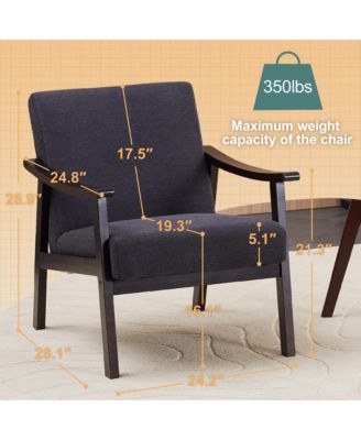 Mid-Century Modern Chair with Solid Wood Frame