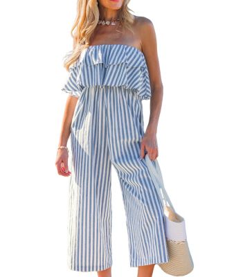 Women's Off the Shoulder Zipper Closure Jumpsuit