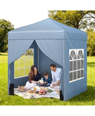 6.5x6.5 ft Pop-Up Canopy Tent with 4 Sidewalls and Wheeled Carry Bag