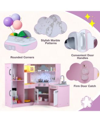 Kids Corner Pretend Kitchen Playset with Separate Washing Basin for Role-Playing Fun