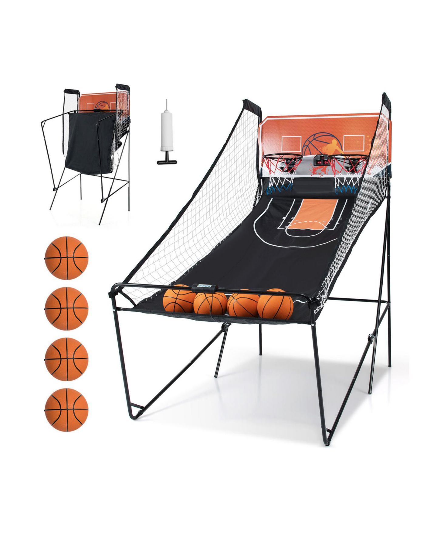 Детская игрушка Mecale Basketball Arcade Game Collection Foldable 8-Mode LED Scoreboard, Ages 8+, цвет: Чёрный — фото 9