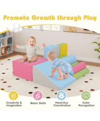 7-Piece Foam Climbing Blocks Soft Play Set for Toddlers and Crawling Babies