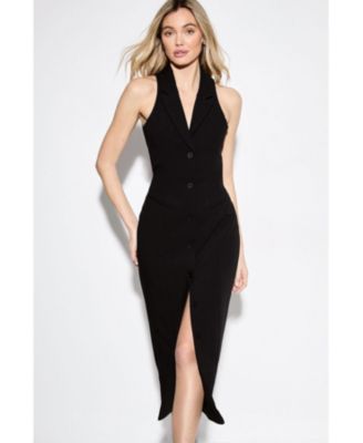 Women's Premium Open Back Waistcoat Midi Dress