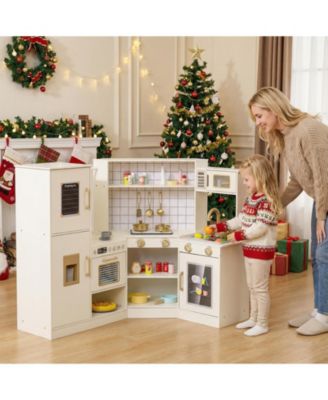 Corner Kids Play Kitchen with Stove, Lights & Sounds for Fun Pretend Play