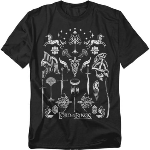 Женская футболка Lord Of The Rings Big & Tall Icons, цвет: Чёрный