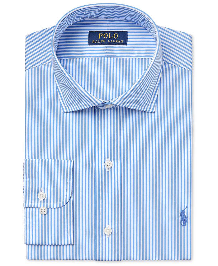 Polo Ralph Lauren Men's Classic-Fit Estate Blue Striped Dress Shirt ...