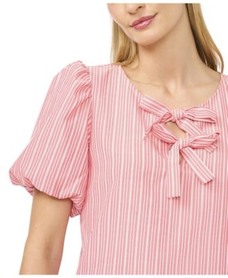 Women's Crew Neck Bubble-Sleeve Top