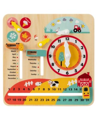 Montessori Wooden Learning Clock Toy for Toddlers, Seasons Theme