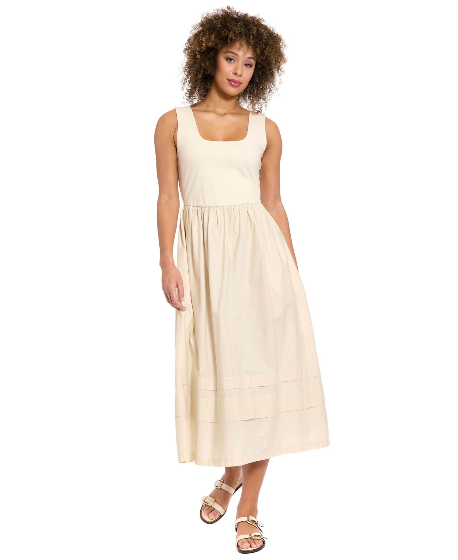 Women's Square Neck Midi Dress