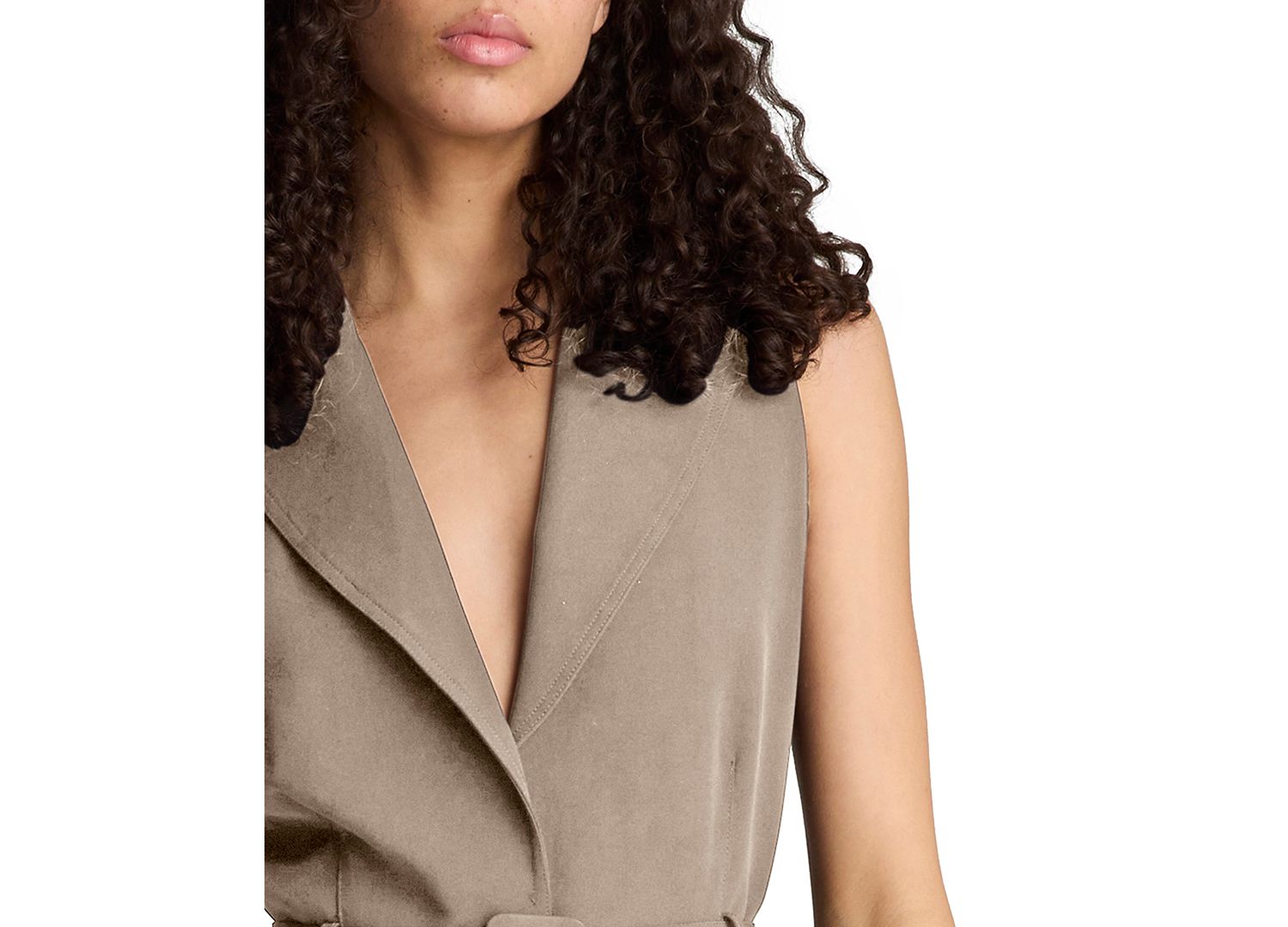 Women's Notched Lapel Belted Dress