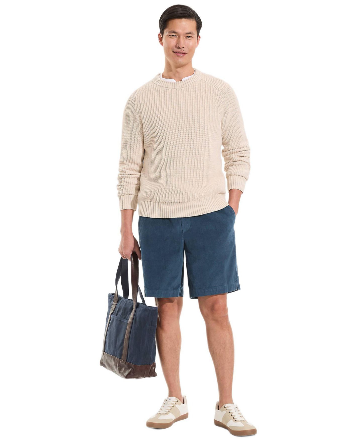 Мужские шорты Lands' End 9" Corduroy Pull On Deck Short, цвет: Глубокий океанский — фото 2