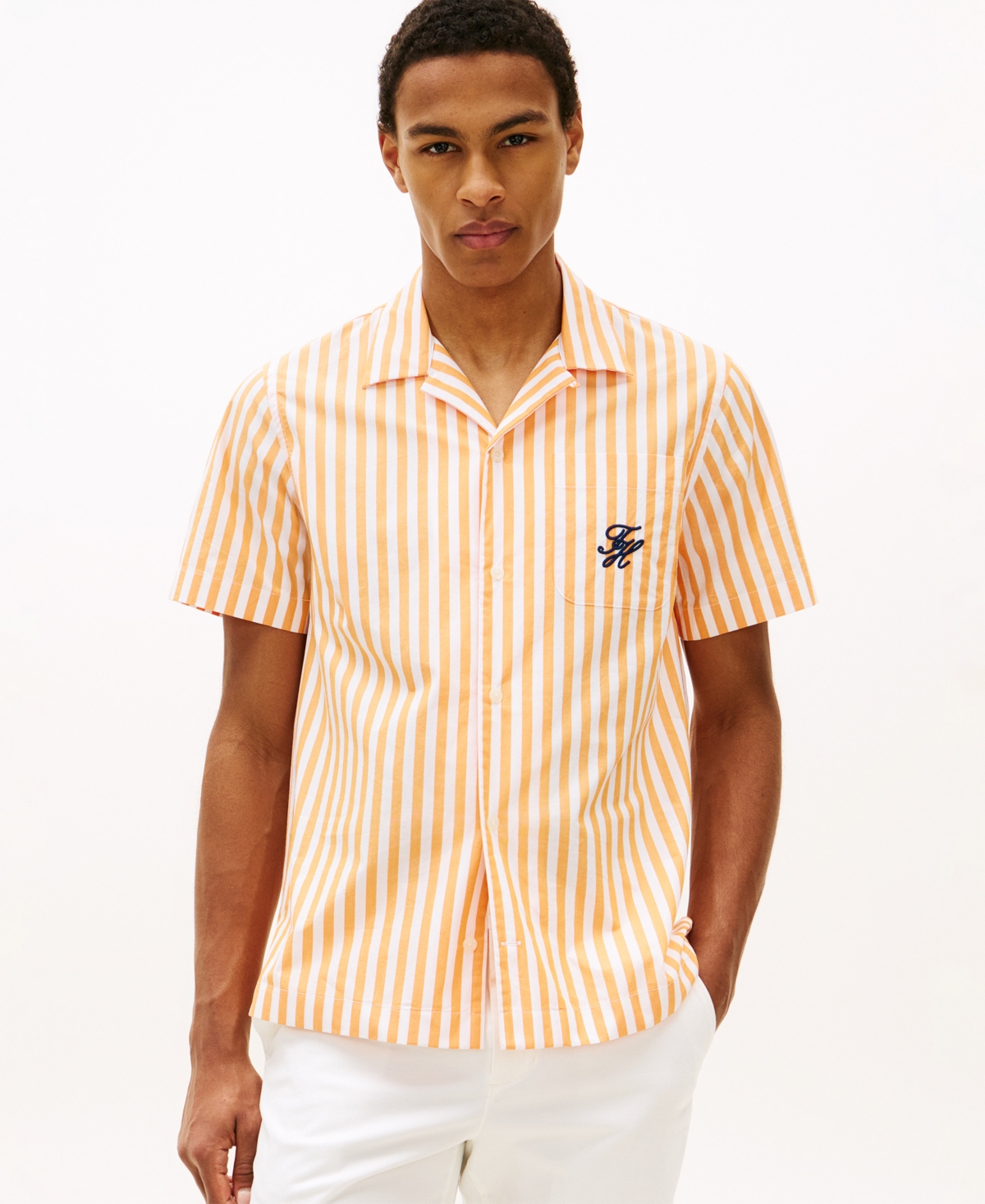 Tommy Hilfiger Men's Papertouch Striped Short-Sleeve Shirt