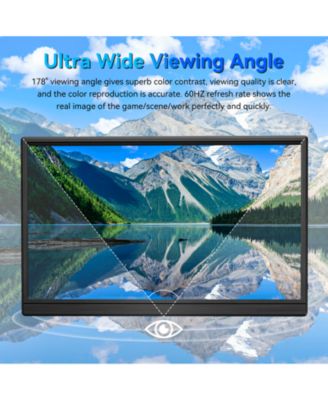 LTMATE Portable Monitor 15.6-inch, 1080P USB-C HDMI Ultra-Slim Travel Monitor with Kickstand, Eye Care, External Second Screen for Laptop PC MAC Phone