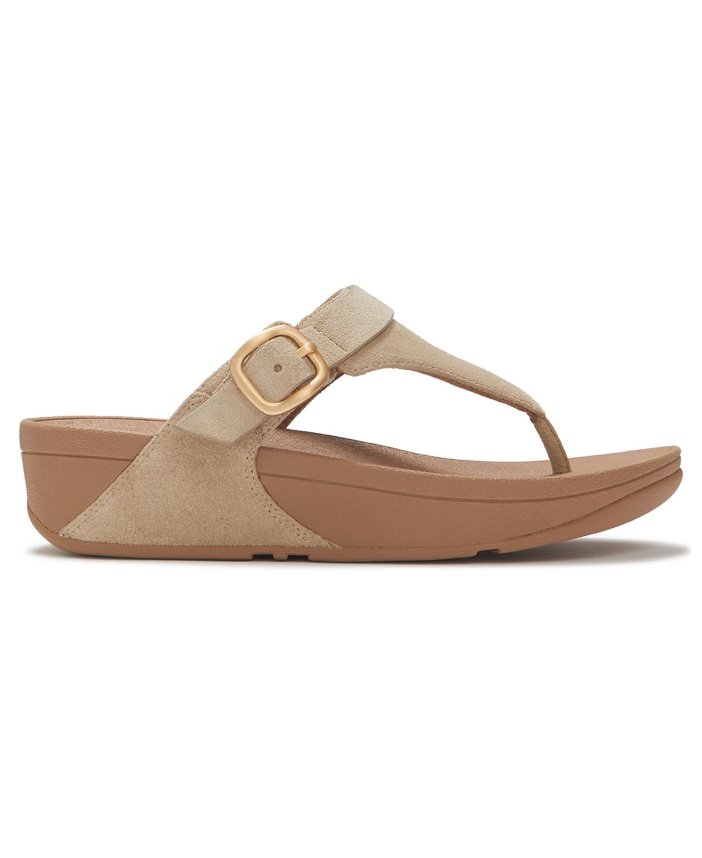 Женские сандалии FitFlop Lulu Buckle Wedge Heel, цвет: Капучино — фото 2