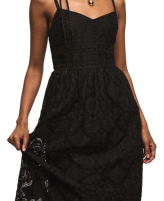 Women's Sweetheart Neck Drop Waist Ballet Midi Dress