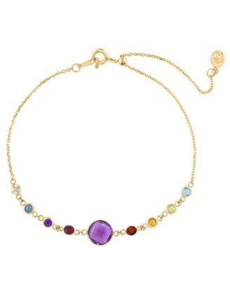 Diamond Accent and Multi Gemstone (2-3/4 ct. t.w.) Bracelet in 14k Yellow Gold