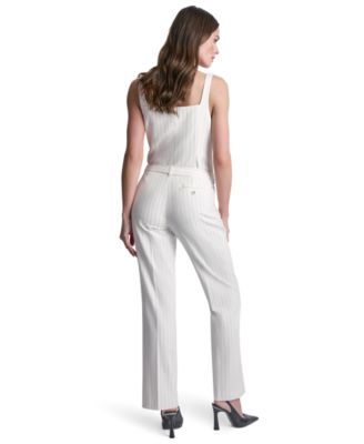 Petite Pinstripe Modern Fit Flared Pants