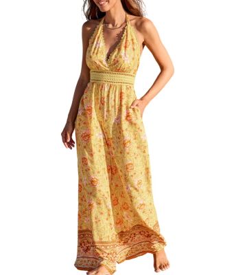 Women's Halter Neck Floral Jumpsuit