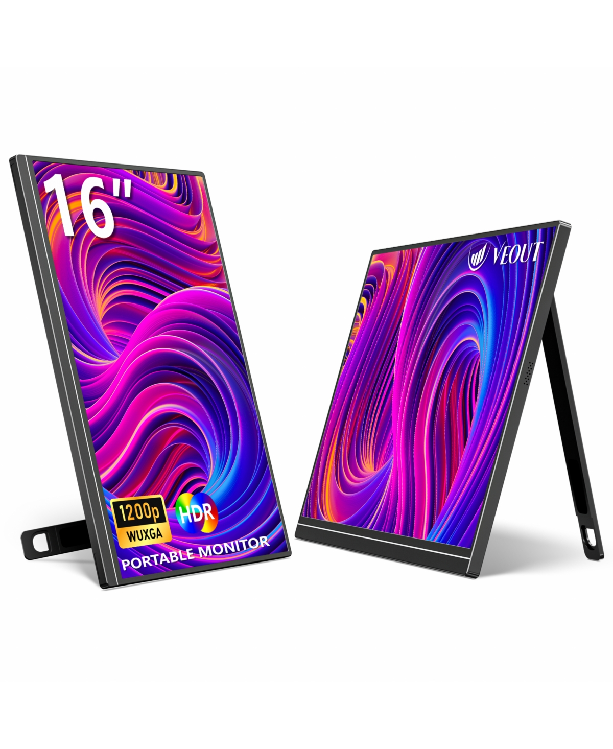 Zachvo Ltmate 16" Portable 1920×1200P Ips Monitor, Usb-c & Hdmi, 0.3" Ultra-Slim, with Kickstand for Travel & Office