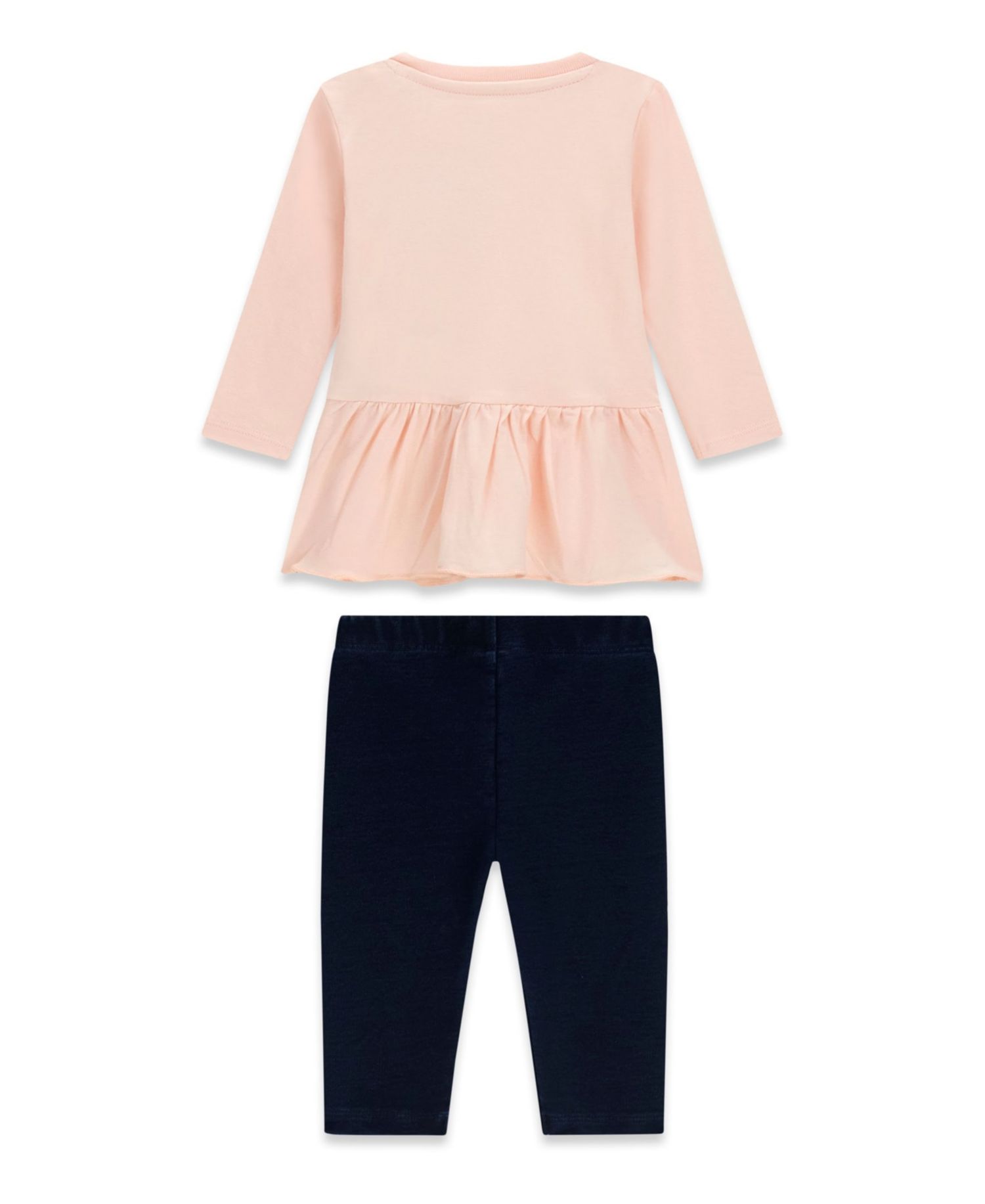 Baby Girls' Long-Sleeve Top and Knit Denim Pant, 2-Piece Set