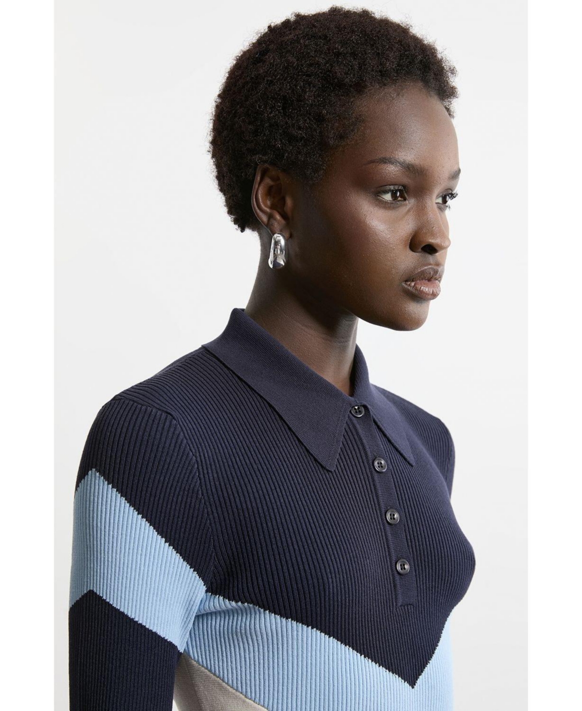 Karen Millen Women's Rib-Knit Polo Top Maxi Dress