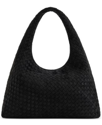Laura Faux Suede Woven Shoulder Bag