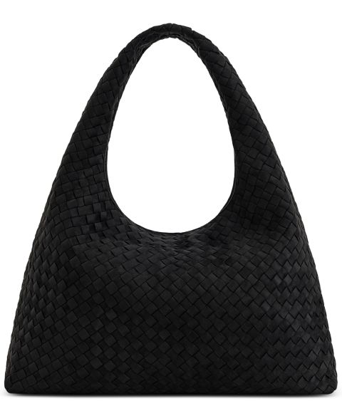 Женская сумка JW PEI Laura Faux Suede Woven Extra-Large Shoulder Handbag, цвет: Чёрный