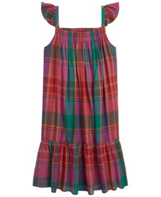 Girls' 7-16 Plaid Cotton Madras Dress