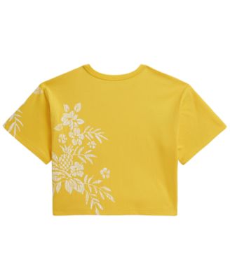Girls' 7-16 Floral-Print Cotton Boxy T-Shirt