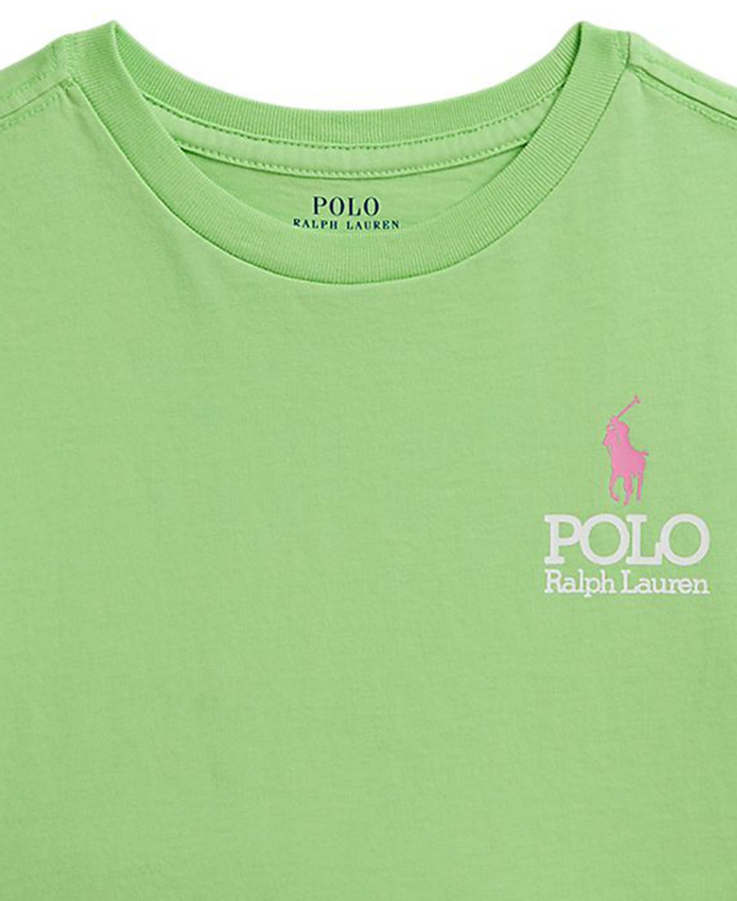 Футболка Polo Ralph Lauren Big Pony Logo Cotton Boxy T-Shirt для девочек, цвет: Лаймовый — фото 3