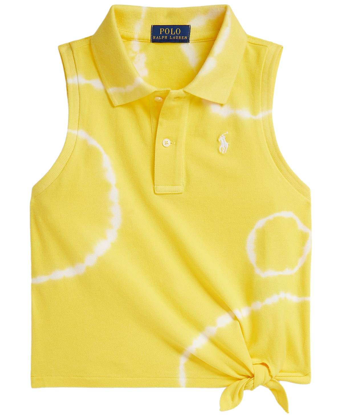 Детские Polo Ralph Lauren Girls' 7-16 Tie-Dye Stretch Mesh Boxy Polo Shirt — фото 5