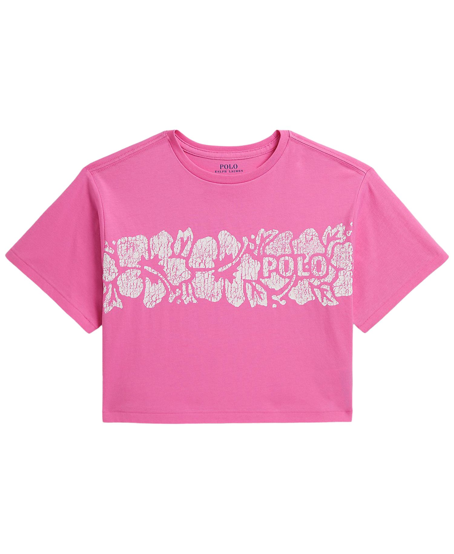 Girls' 7-16 Floral-Print Logo Cotton Boxy T-Shirt
