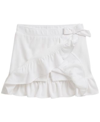 Girls' 2T-6X Ruffled Stretch Mesh Wrap Skort