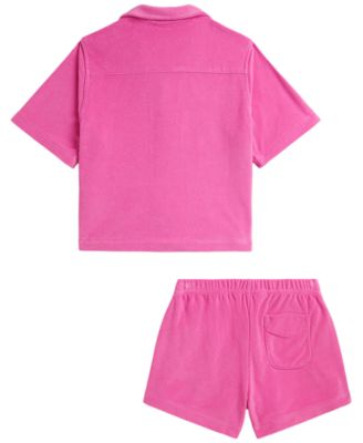 Girls' 7-16 Terry Shirt & Short, 2-Piece Set